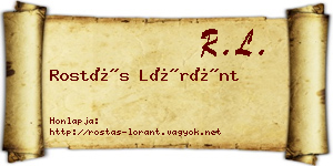 Rostás Lóránt névjegykártya